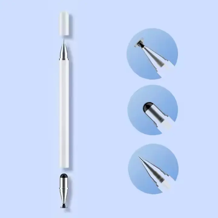 New 3-in-1 stylus Metal pen bar Capacitor pen Video clip Office painting mobile phone tablet stylus Black
