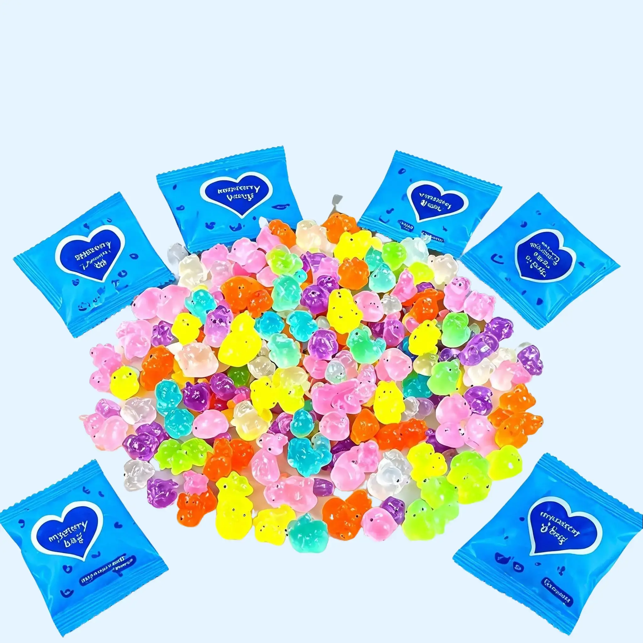 50PCS Luminous Resin Fairy Animal Figurines, Mini Resin Animal Sculptures, DIY Accessories for Fairy Garden, Dollhouse, Cake Decor, Craft Gifts
