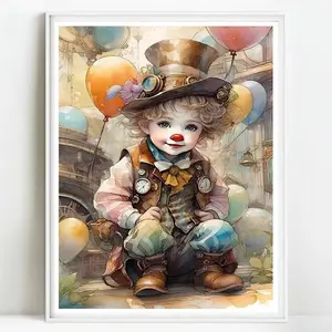 Cartoon Balloon Boy Pattern DIY Diamond Arts Colorful Painting Kit Without Frame, DIY 5D Diamond Arts Colorful Painting for Bedroom Home Wall Decor, Diamond Painting Kits