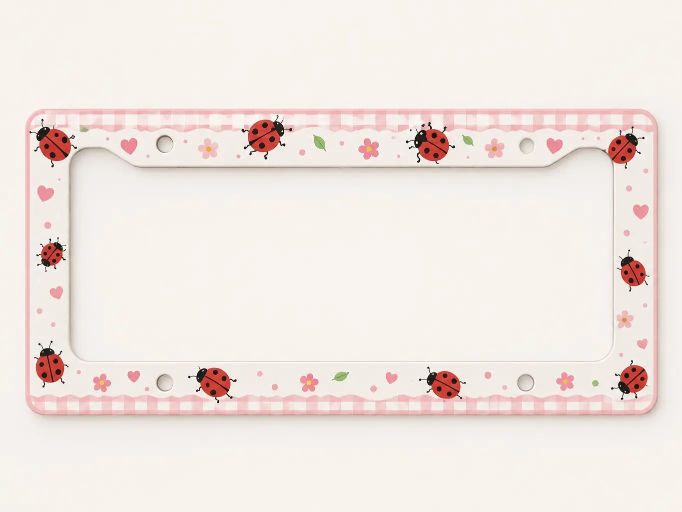 Lady Bug License Plate Frame Cute Red Beetle Pattern For Car Accessory Aesthetic Cute Vehicle Ornament For Women Girls Ladybird Decor Auto 7