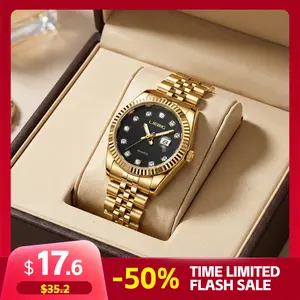 LIEBIG Fashion Classic Luxury Watch | Night Light Hands, 3ATM Waterproof Stainless Steel Strap Fashion Quartz Watch - with Calendar Function Luminous Dial Practical Timepiece