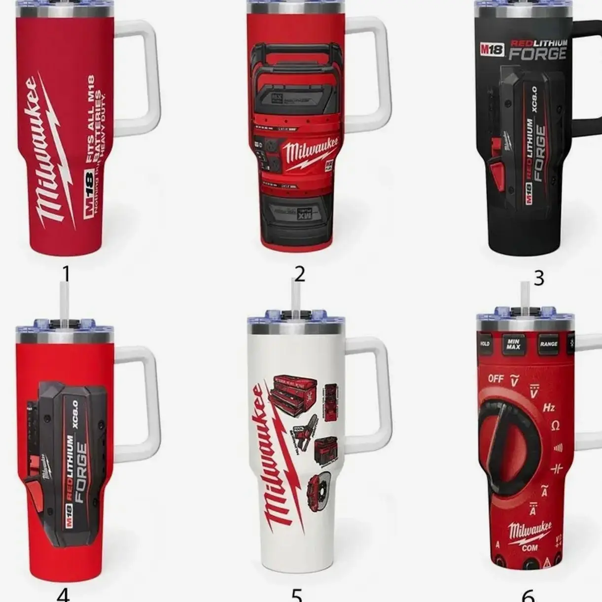Milwaukee M18 Aesthetic Pattern 40oz Tumbler with Handle – Insulated Travel Mug Tool Lover Gift