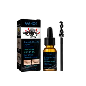 EELHOE Castor Oil Eyelash Oil 10ML, Eyelash Care, Natural Moisturizing Pure Cartor Oil, Eyelash Curling Moisturizing Care Mascara Eyelashes Hair