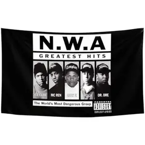 American Hip Hop Group Nwa Music Album Cover Tapestry 3X5 Feet Indoor and Outdoor Hanging Blankets Can Be Used for Wall Decoration of University Dormitories Party Themed Background Decoration Etc