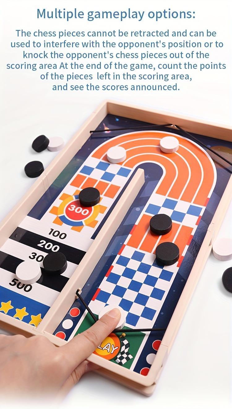 Wooden Catapult Chess for Two Players - Desktop Launching Fun Parent-Child Interactive Competitive Battle Game, Educational Toy for Halloween, Thanksgiving, Christmas, and Birthday Gifts. Some Patterns, Accessories, and Colors May Vary