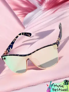 Tortoise Shell Pattern Flat Top Sunglasses for Women, Sun Protection Sunglasses for Men, Trends 2025 for Outdoor Activities Back To School Fall Streetwear Mascs