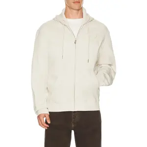 Calvin Klein Fleece Full Zip Hoodie in Chalk