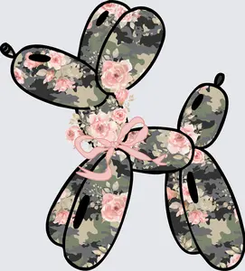 Balloon Dog Camo Floral