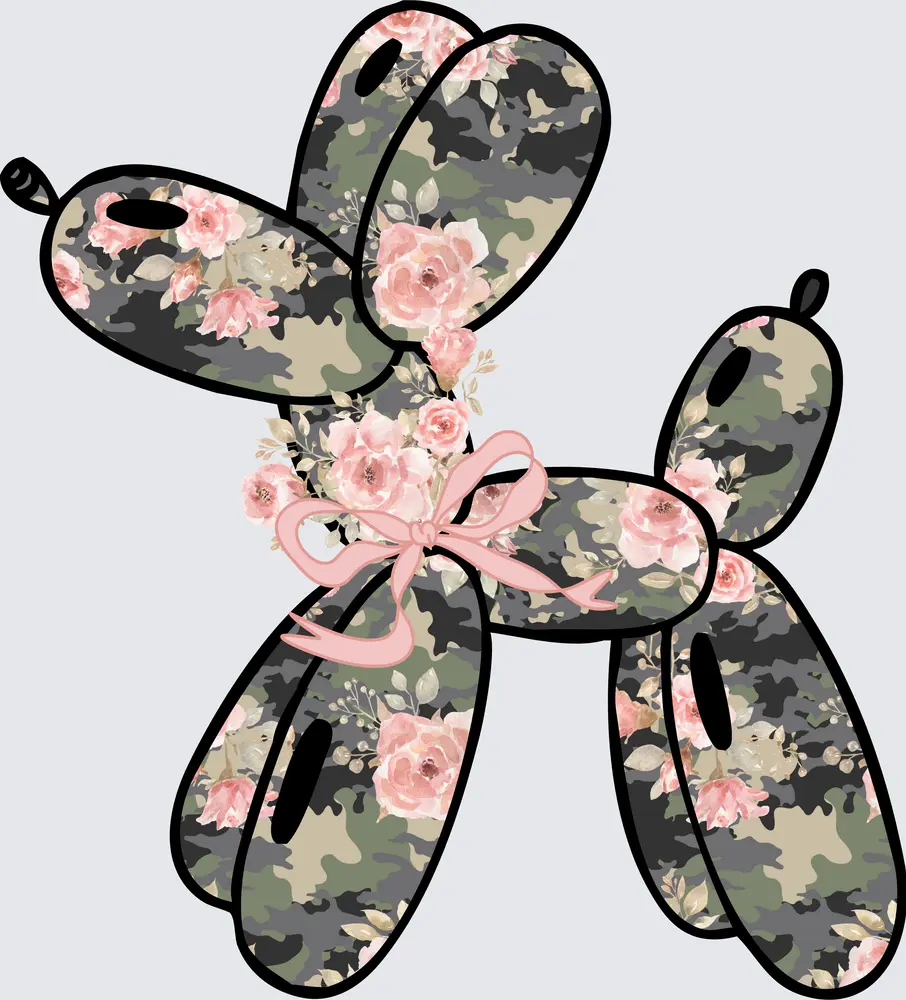 Balloon Dog Camo Floral