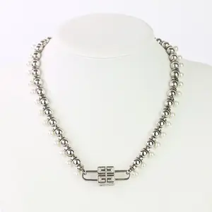 Pre-owned GIVENCHY Zinc Alloy Small Leather Goods 4G Logo Cube Necklace
