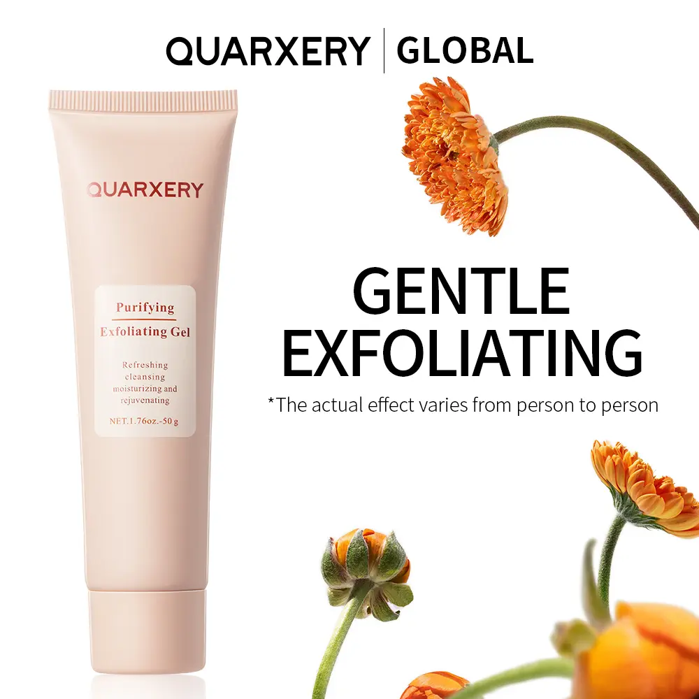 QUARXERY Soft Exfoliating Face Gel, Refreshing Enzyme Peel and Blackhead Pore Remover with Plant Extracts for Moisture, 50g, Exfoliating Dead Skin