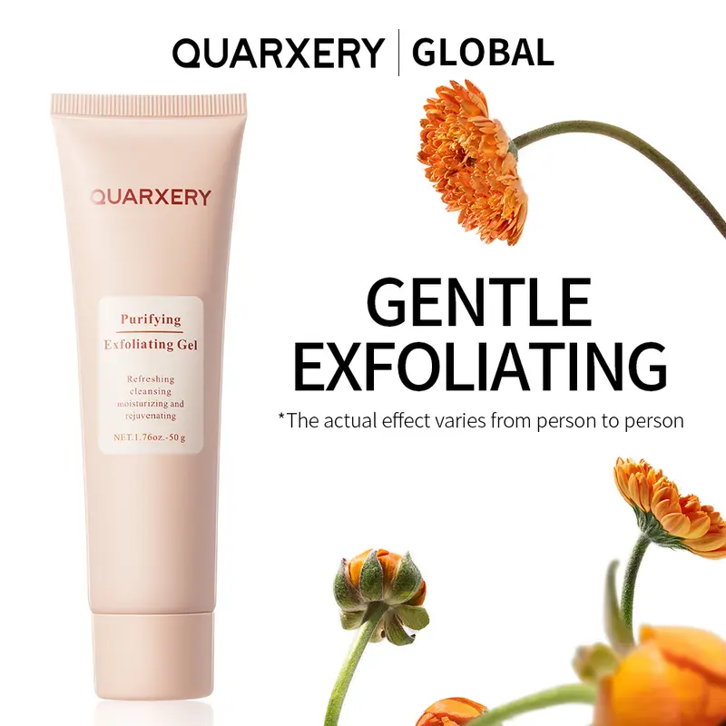 QUARXERY Soft Exfoliating Face Gel - 50g Gentle Enzyme Peel with Botanical Extracts, Blackhead Pore Remover, Exfoliates Dead Skin, Lifts Cuticles, Detoxes, Boosts Smooth Texture, Hydrates & Brightens Dull Skin, Moisturizes (Face Scrubs & Peels), Exfoliati