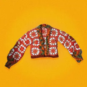 Granny Square Crochet Cardigan - Colorful Floral Patterned Knitwear for Stylish Wear