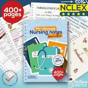 Ultimate Nursing Success Bundle: 400+ Page Handwritten Notes by an RN -  Designed to Help You Ace Nursing School