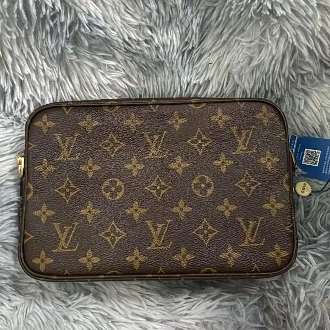 Pre-owned Louis Vuitton Authentic Vintage Monogram Toiletry Pouch 23cm LV Travel Cosmetic Makeup Bag Designer Organizer Pouch Repaired