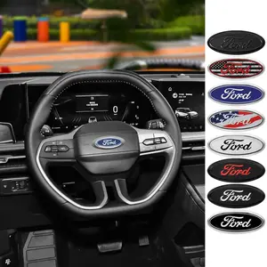 Car Steering Wheel Emblem Interior Decoration Sticker for Ford Mustang Kuga Fiesta Mondeo Edge Ecosport Ranger ST Racing Fusion Transit TDY Explorer Escape Shelby Taurus Ghia Focus MK1 MK2 MK3