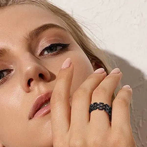 FaithHeart Cool Chain Link Artificial Gemstone Ring - Fashionable Jewelry Accessories, Finger Jewelry for Index, Middle, Knuckle Finger Hip Hop Statement Looks