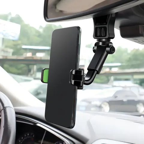 Car Rearview Mirror Phone Holder, Universal Multifunctional Car Phone Holder, 360° Free Rotation Adjustable Car Rearview Mirror Phone Holder, Universal Smartphone Holder, Car Cellphone Mount