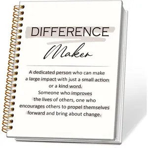 Difference Maker Spiral Notebook Journal, Inspirational Motivational Journal for Women, Encouragement Gifts, Positive Affirmation Notebooks for Note Taking, 5.5x8.3 Inch