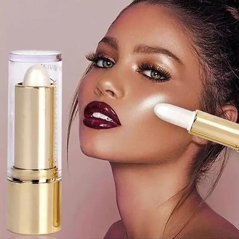 3D Face Brighten Highlighter Bar Cosmetic Contour Bronzer Shimmer Stick Concealer Cream Makeup Tool Glitter Blend Radiant