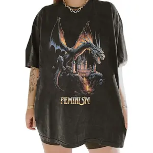 Feminism Dragon Fantasy T-Shirt, Unisex T-Shirt