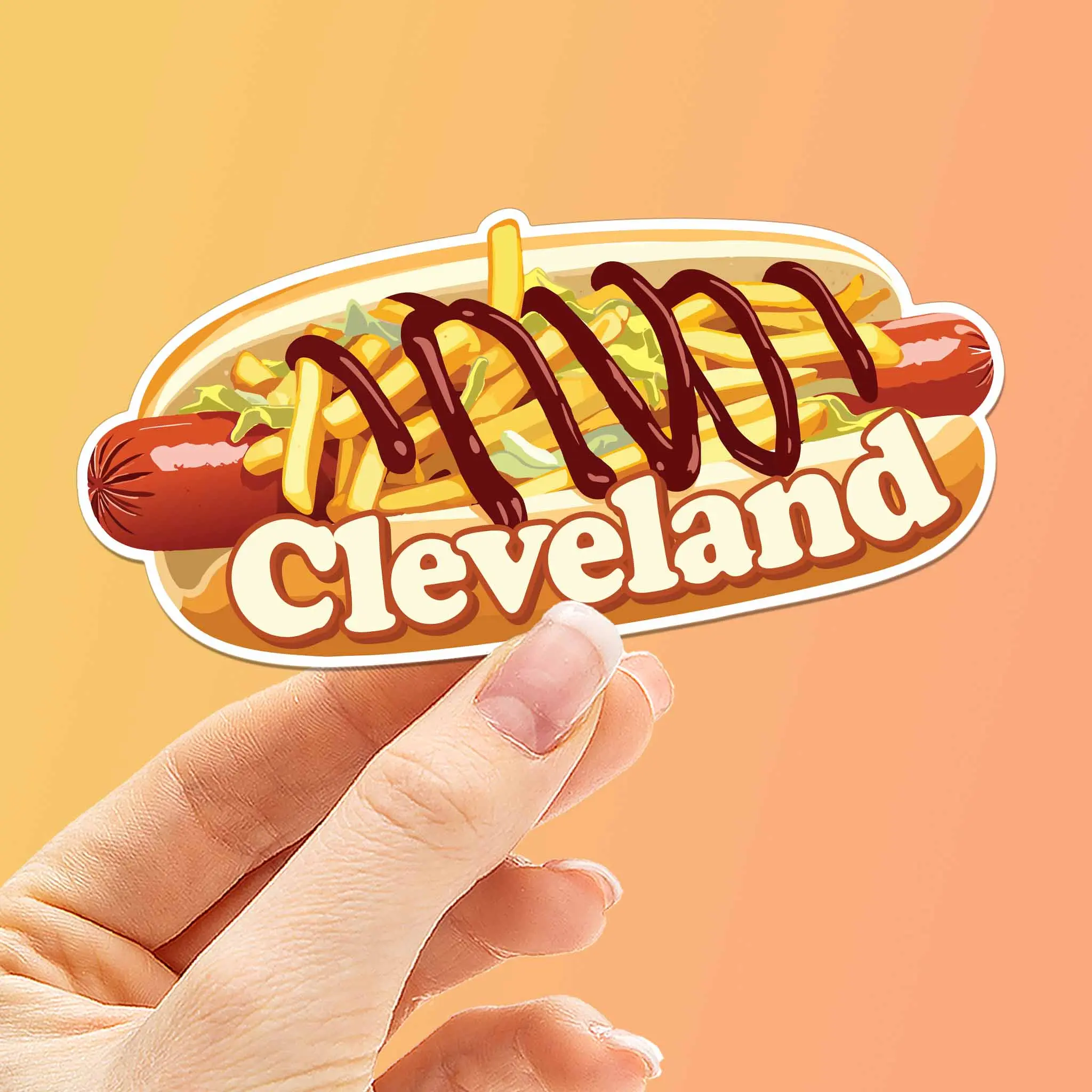 Cleveland Polish Boy Hot Dog Sticker - Funny Ohio Decals