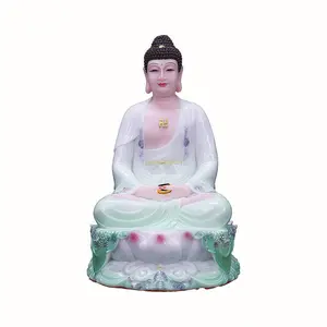 Selected Jade Shakyamuni Buddha Statue, Amitabha Medicine Buddha Home Décor, Ideal for Worship and Spiritual Blessings