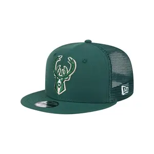 Youth New Era 9Fifty Milwaukee Bucks Trucker Snapback Hat