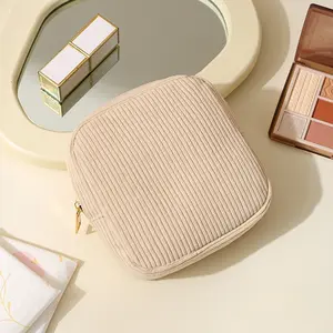 Corduroy Geometric Menstrual Pad Storage Bag Thickened Sanitary Pad Organizer Pouch Sanitary Napkin Bag Coin Purse
