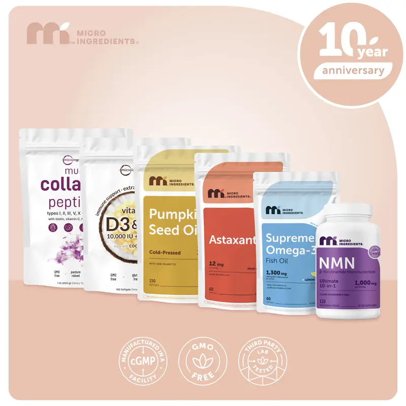 Kellie’s Menopause Bundle: Collagen Powder, Astaxanthin, Omega-3 Fish Oil, Vitamin D3K2, Pumpkin Seed Oil & NMN Complex