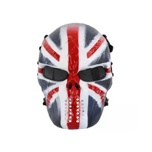 Painted Skull Full Face Mask Mesh Design Adjustable Strap (Black ,Red, White)