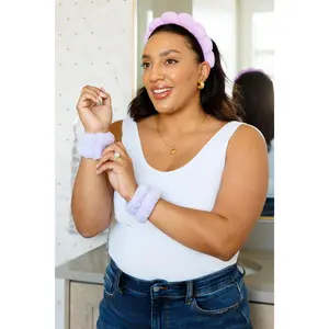 Lost in the Moment Headband and Wristband Set in Purple