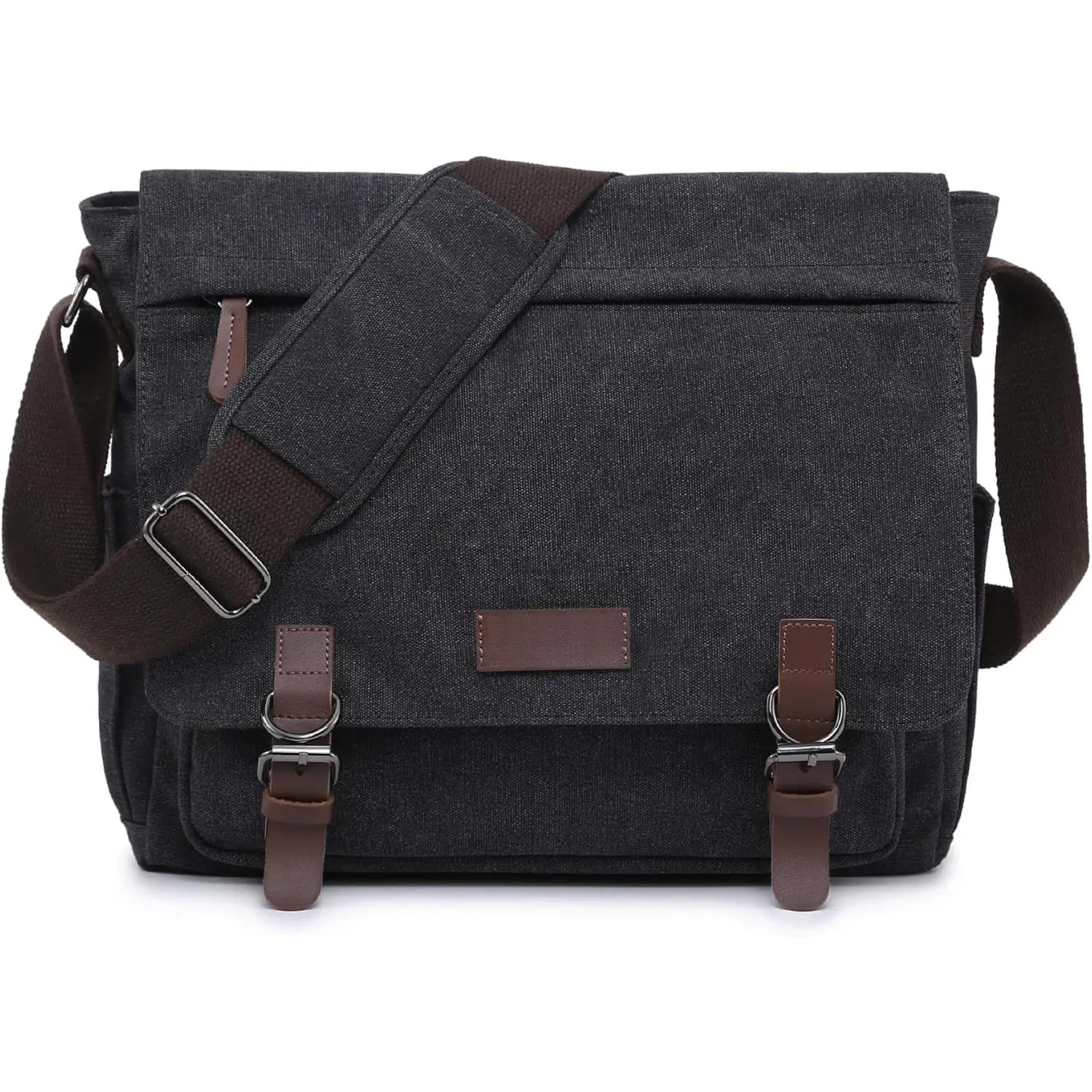 Large Vintage Canvas Messenger Shoulder Bag Travel Crossbody Purse Briefcase Business Bag for 15inch Laptop
