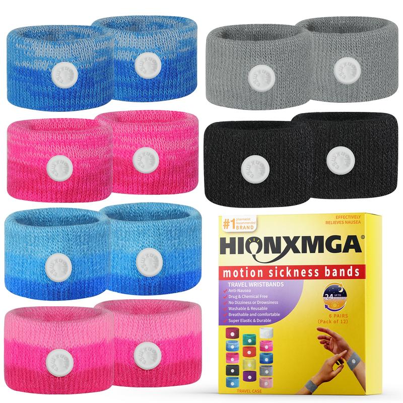 Anti-Nausea Wristbands, Motion Sickness Relief Bands, Sports Compression Wristbands and Finger Straps, Suitable for Car, Sea, Air Travel, Wrist Accessories