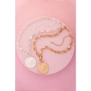Athena 1904 Morgan Replica Coin Pendant Necklace with Toggle Chain