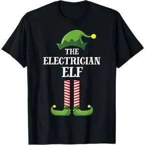 Electrician Elf Matching Family Group Christmas Party Pyjamas T-Shirt