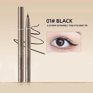 Long Lasting Super Slim Liquid Eyeliner Pen, Sweat Proof Ultra-Fine Eyeliner, Quick Drying Eyeliner Pen with Comfortable Grip, Eye Makeup, Boyfriend Gift