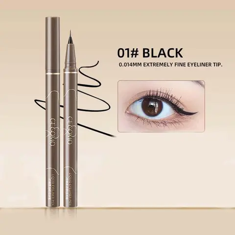 Long Lasting Super Slim Liquid Eyeliner Pen, Sweat Proof Ultra-Fine Eyeliner, Quick Drying Eyeliner Pen with Comfortable Grip, Eye Makeup, Boyfriend Gift, Precision Eyeliner