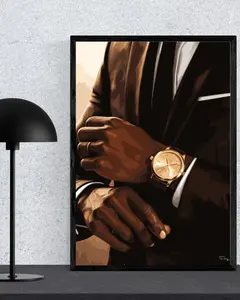 Business |Black Man Art| Artwork| Modern Aesthetic Wall Decor, Product without frame