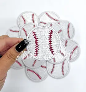 Baseball Ball Glitter Embroidery Patch