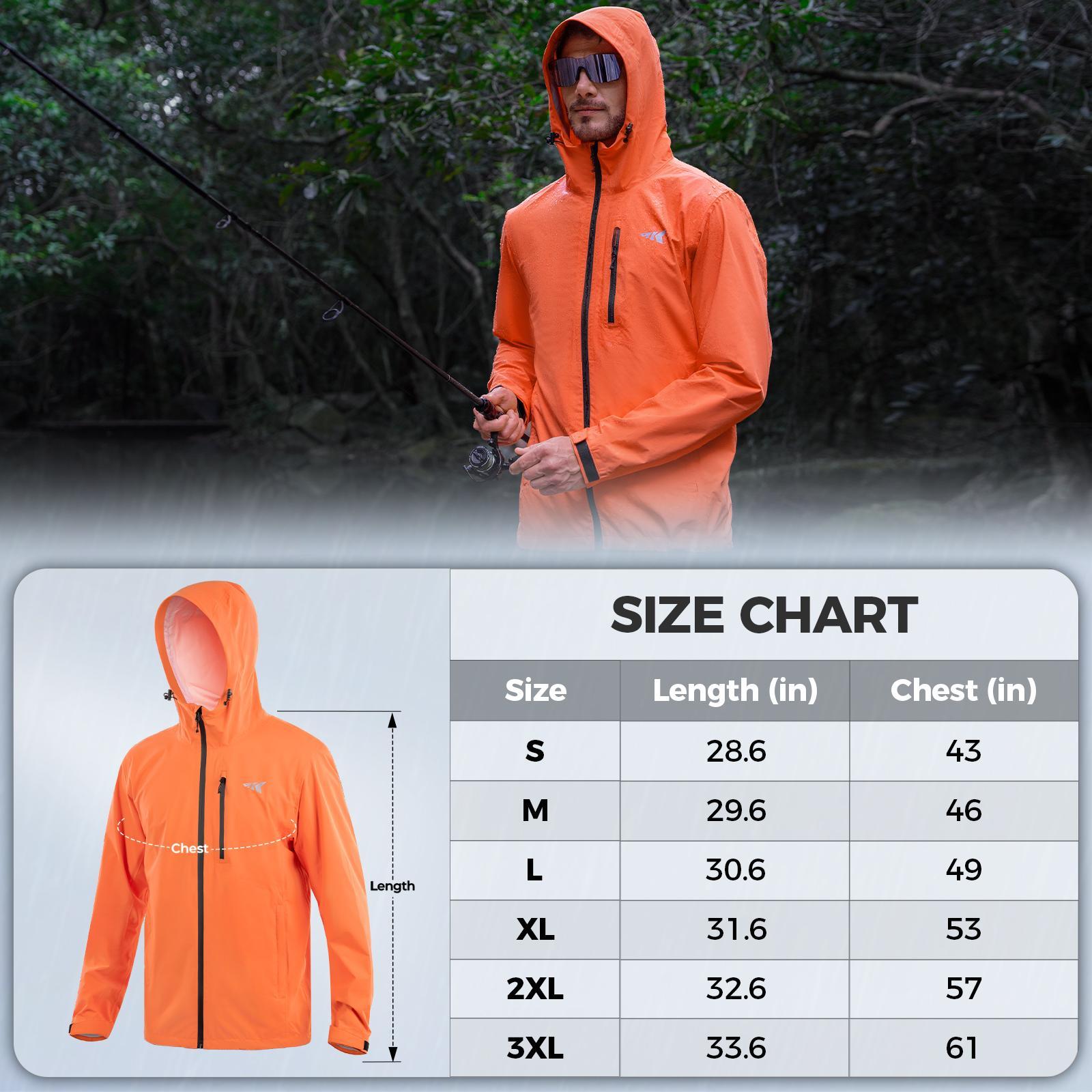 KastKing HydroArmor Lightweight Rain Jacket, 2.5-Layer Waterproof Fishing Hiking Rain Suit for Men, Packable Rain Gear