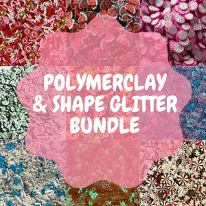 BUNDLE - 5 POLYMER CLAY/ SHAPE GLITTER BAGS