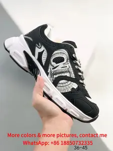 2024 Fashion new mesh breathable low-top casual shoes letters comfortable lightweight classic anti-slip wear breathable lace-up outdoor four seasons round head thick sole men's black sports walking shoes