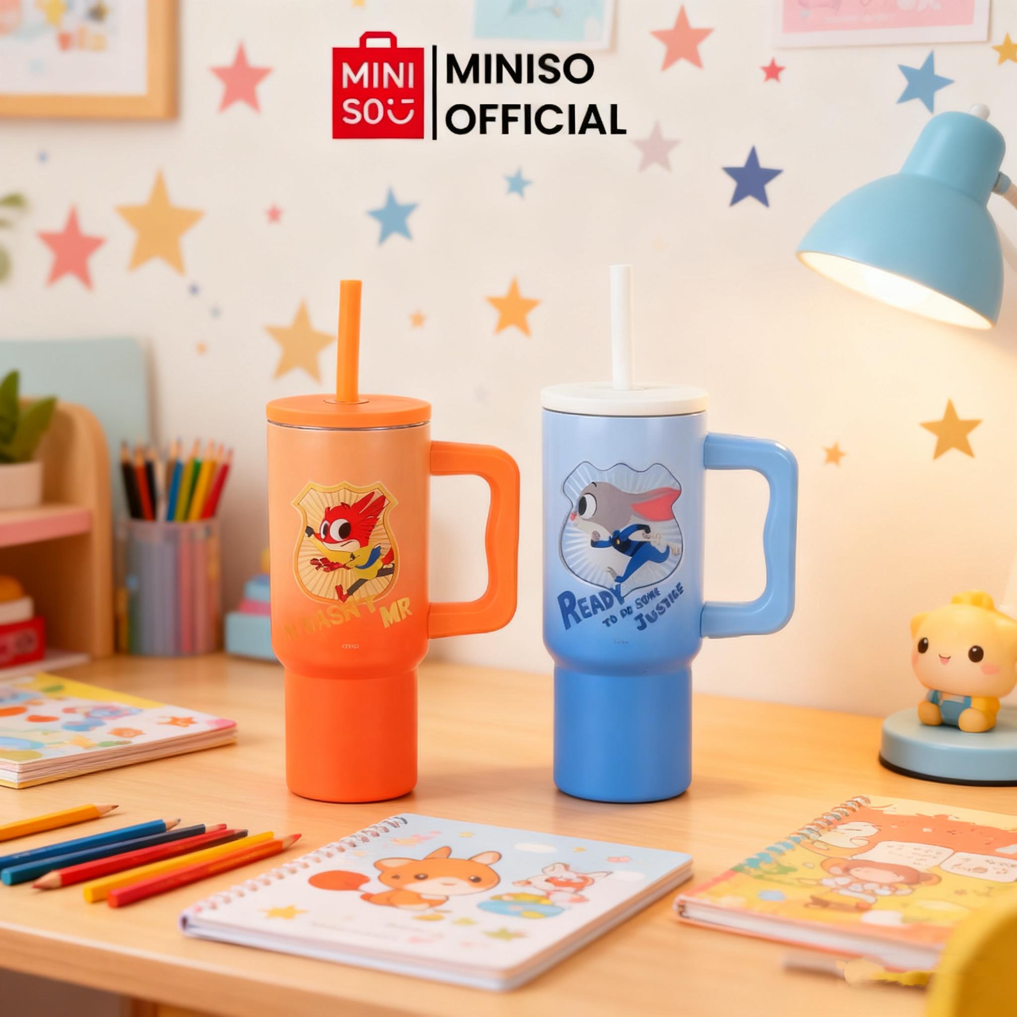 Disney Zootopia Steel Bottle Collection With Handle And Straw Durable Insulated Drinkware 720ML/24.35oz,Food-Grade Steel,Cold & Hot Retention,Cute Zootopia Prints,Holiday & Holiday Haul