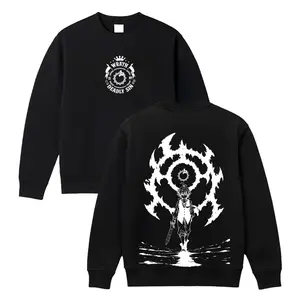 Meliodas Seven Deadly Sins Double Printed Sweatshirt – Wrath Demon King Anime Graphic Crewneck, Front & Back Print Vintage Anime Streetwear, Heavy Cotton Unisex Oversized Sweatshirt, Manga Fan Gift