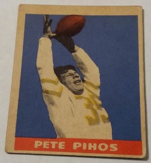 1948 Leaf football Pete Pihos rookie card #16, PHILADELPHIA EAGLES (HOF)