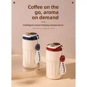 Coffee cup 316 stainless steel thermal insulation water cup for men and women, high value cold preservation, portable temperature display digital display thermos cup customization