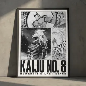 Kaiju No 8 Anime Manga Poster, Kafka Hibino Anime Manga Art, Vintage Minimalist Japanese Wall Decor (Unframed / Print Only)