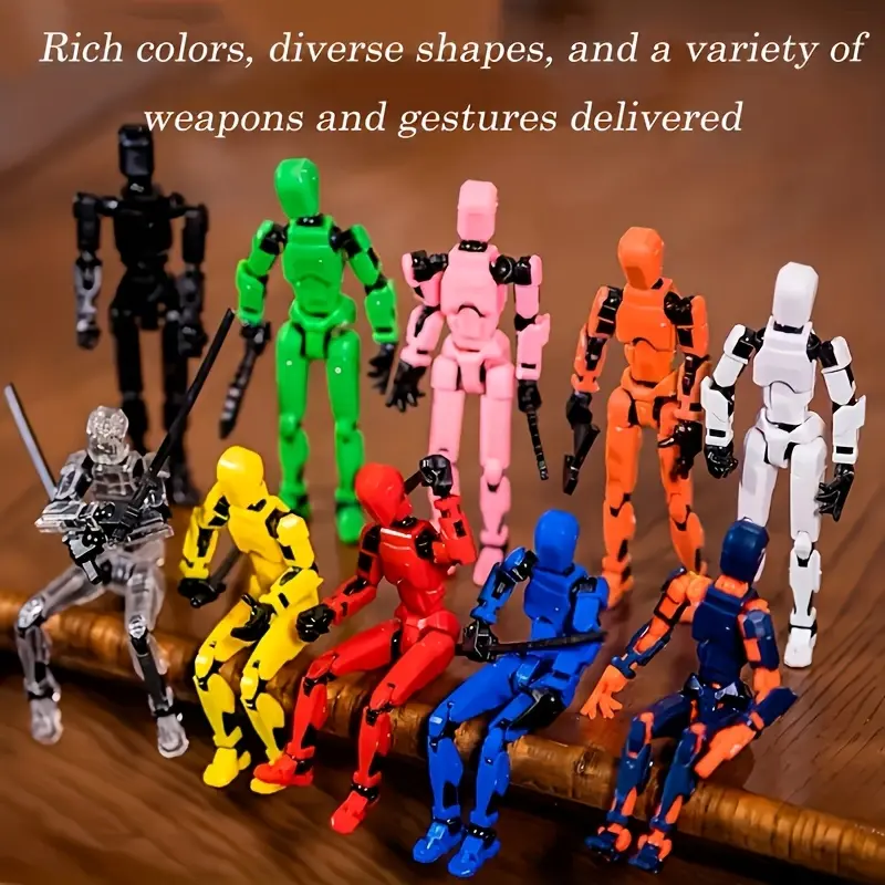 Full Body Joint-Movable Realistic Multi Jointed Action Figure Doll, 3D Printed Toy Dummy Doll, DIY Full-Body Stress Relief Tool, Interactive Poseable Collectible Model, Articulated Fidget Figurines, Figurines Collectibles