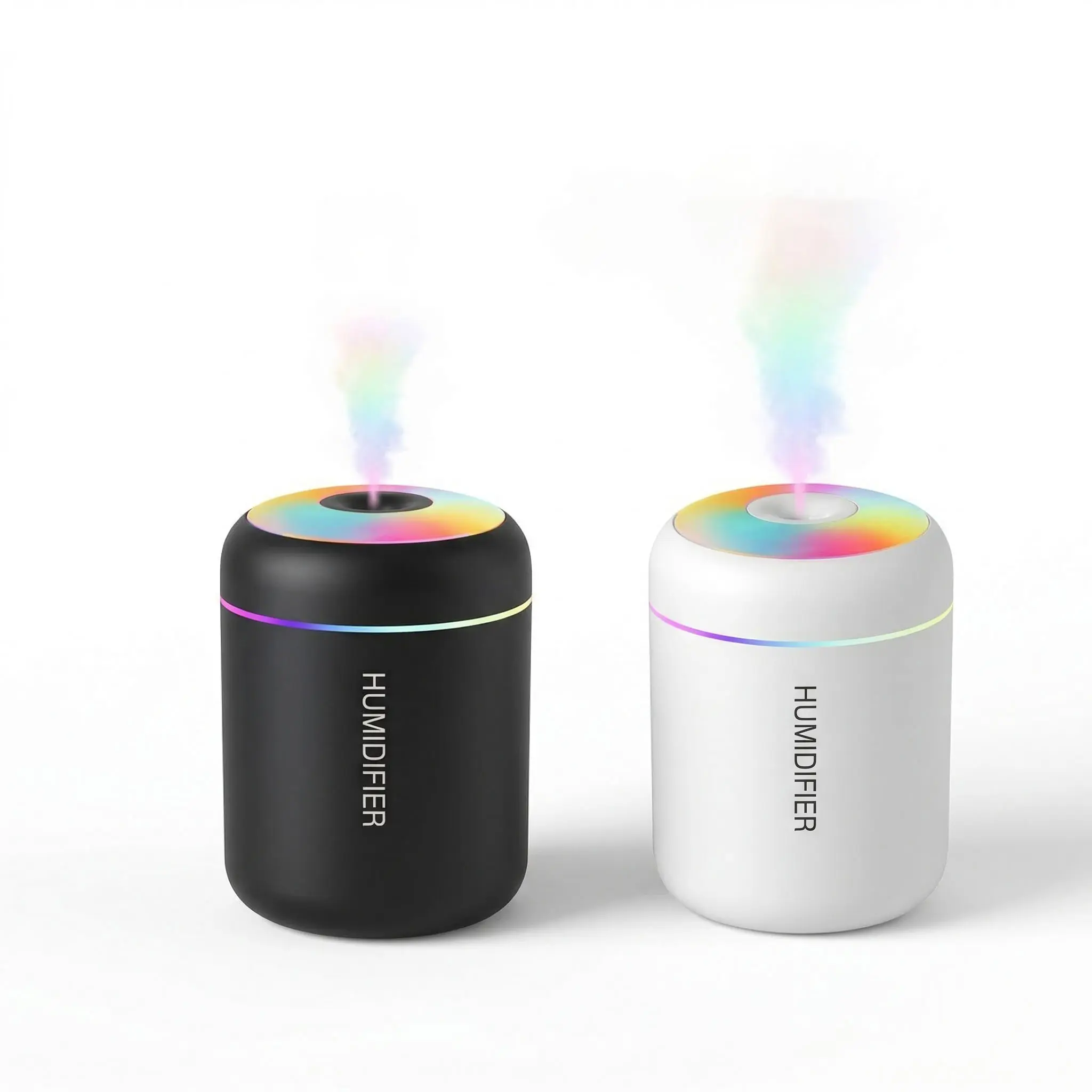 1/2pc Mini humidifier Portable Mini Cool Mist Humidifier with Colorful Rotating Light - 2 Adjustable Mist Settings, Ultra-Silent for Bedroom, Desktop, Office, Home & Car